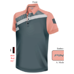 Pin High Polo - Randall - Medium Grey/ Coral Pink 