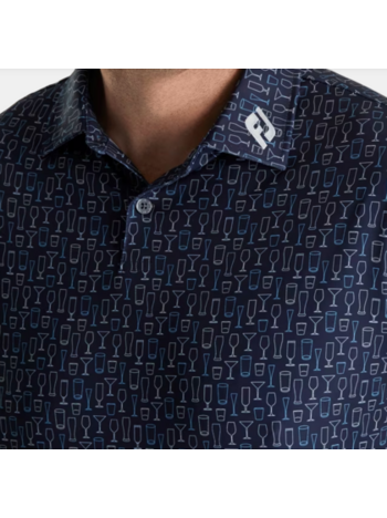 Footjoy Glass Print Polo - Navy