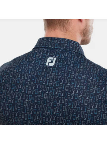 Footjoy Glass Print Polo - Navy