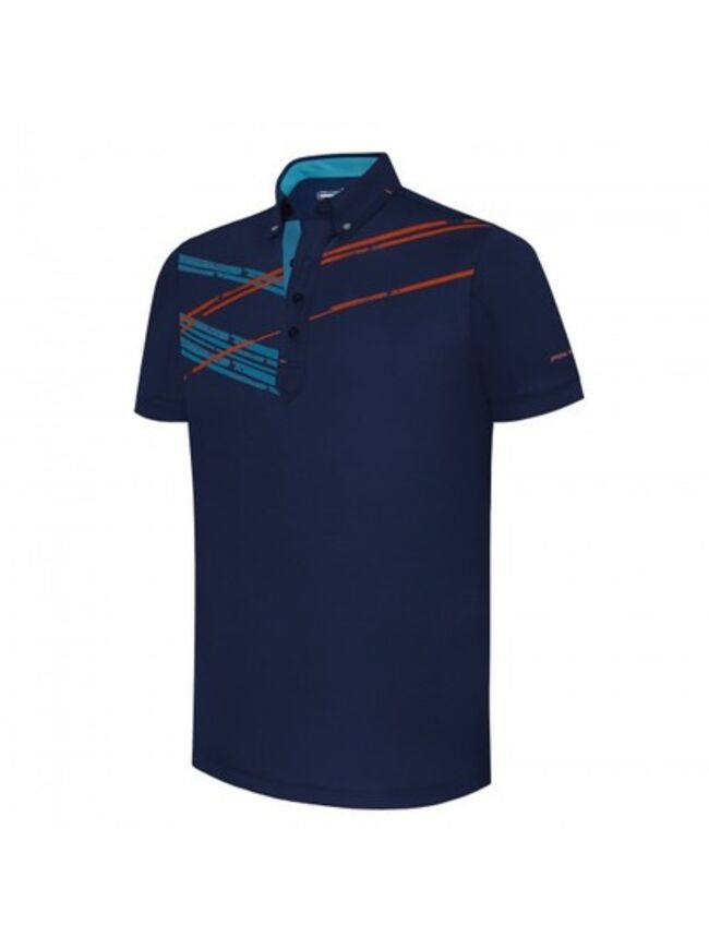 PIN HIGH Men's Jamie Polo Shirt - True Navy / Breeze