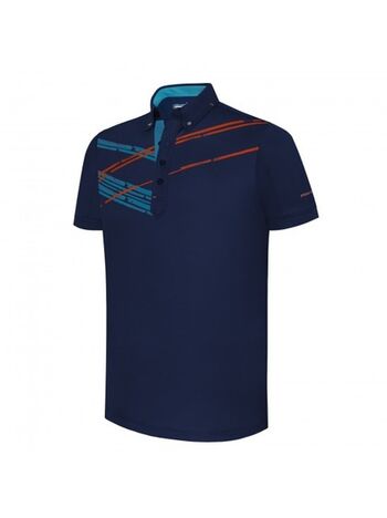PIN HIGH Men's Jamie Polo Shirt - True Navy / Breeze