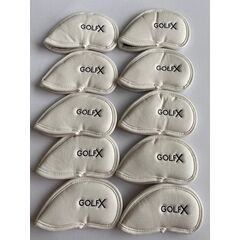 GolfX Premium Iron Covers 4-9, P, G,S L White