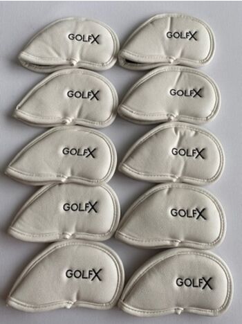 GolfX Premium Iron Covers 4-9, P, G,S L White