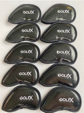 GolfX Premium Iron Covers 4-9, P, G, S, L  Black