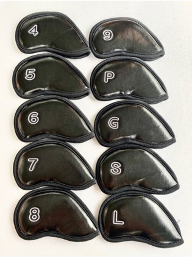 GolfX Premium Iron Covers 4-9, P, G, S, L  Black