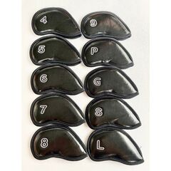 GolfX Premium Iron Covers 4-9, P, G, S, L  Black