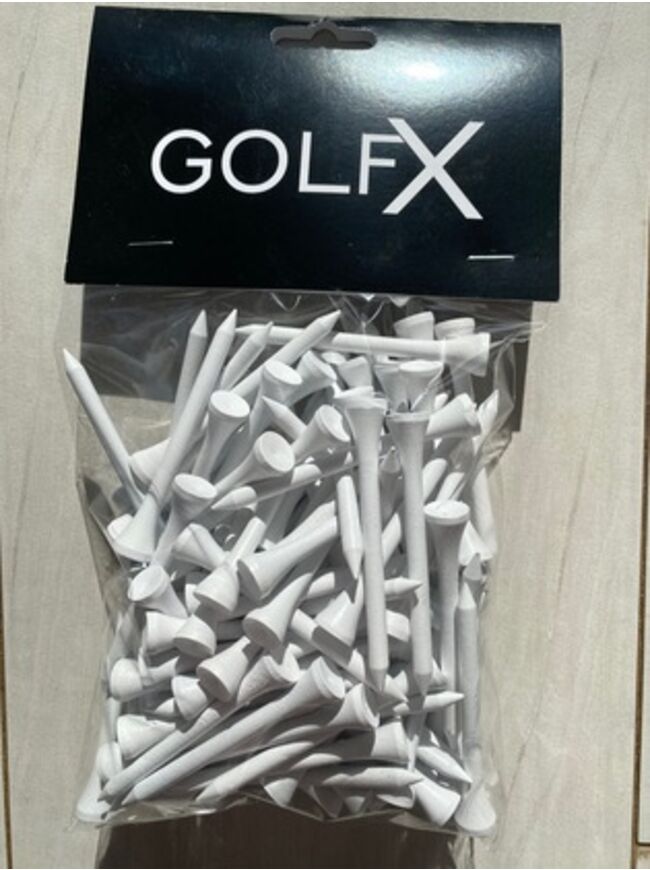 GolfX Wooden Tee 100 pk- 70mm