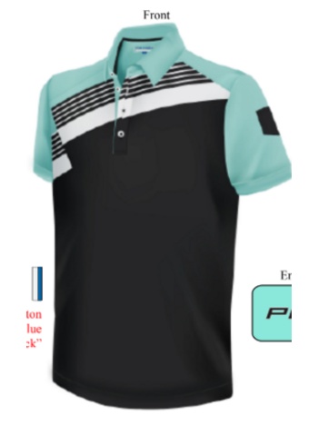 Pin High Polo - Randall - Black / Ice green 